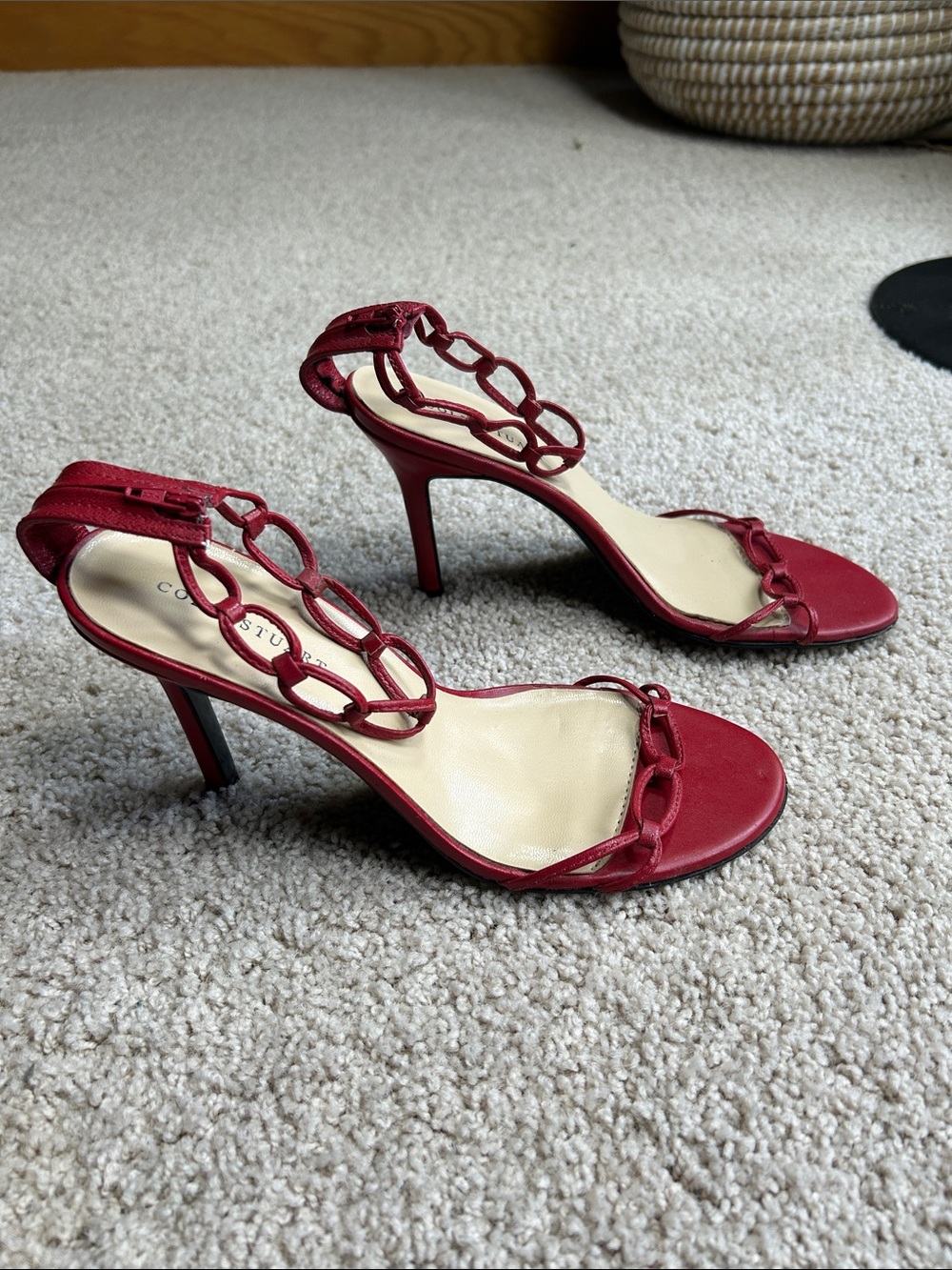 COLLIN STUART, RED HIGH HEEL SANDALS - Picture 3 of 5